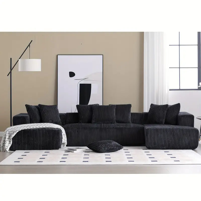 DeepMelt Extra Plush Modular Sectional Black