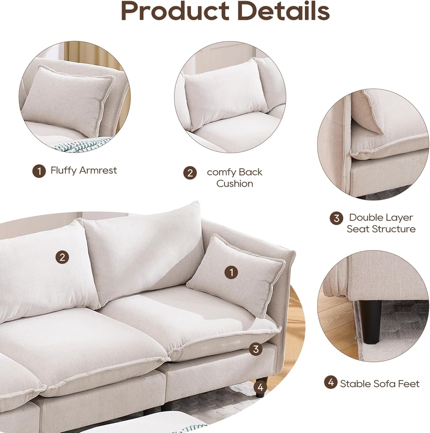 Nimbus Shift Adjustable Cloud Couch White