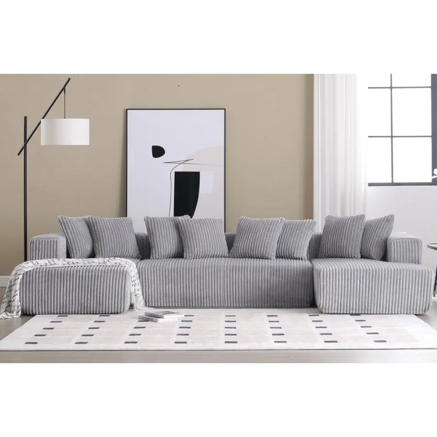 DeepMelt Extra Plush Modular Sectional Grey