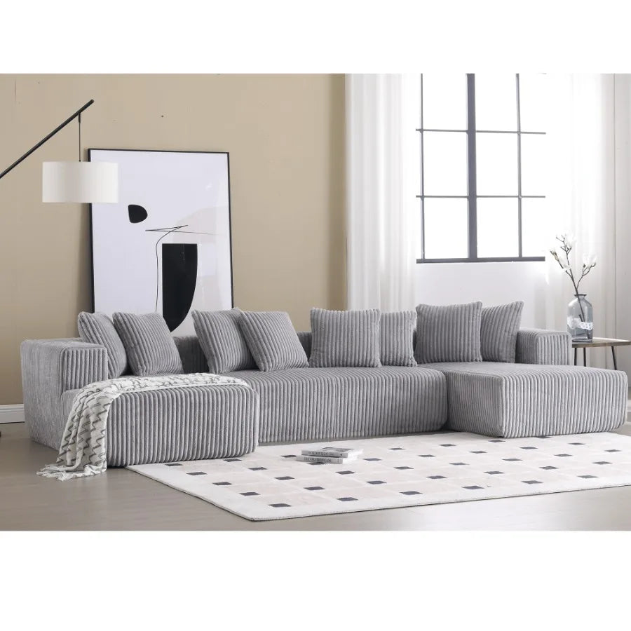 DeepMelt Extra Plush Modular Sectional Grey