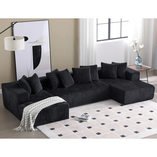 DeepMelt Extra Plush Modular Sectional Black