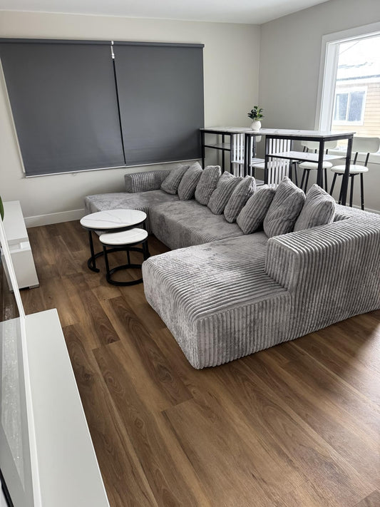 DeepMelt Extra Plush Modular Sectional Grey